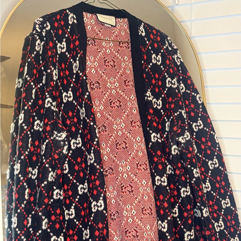 Gucci Women's Black and Red Geometric Blazer
